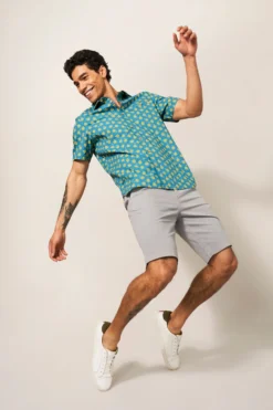 White Stuff Green Block Flower Printed Short Sleeve Shirt -Nike || Ted Baker Shop N01387s5 scaled