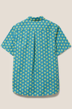 White Stuff Green Block Flower Printed Short Sleeve Shirt -Nike || Ted Baker Shop N01387s7 scaled