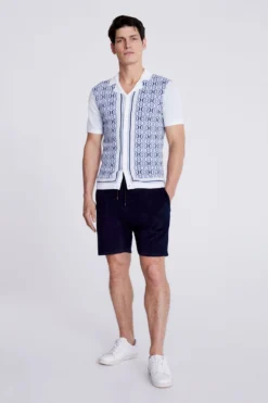 MOSS Navy Blue Terry Towelling Shorts -Nike || Ted Baker Shop N02462s3 scaled
