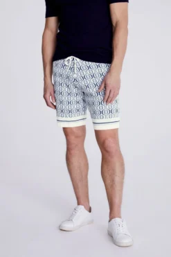 MOSS Blue Retro Knitted Shorts