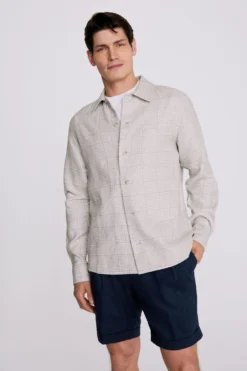 MOSS Prince Of Wales Check White Overshirt