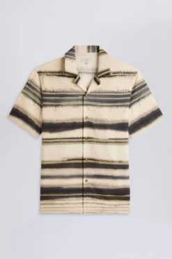 MOSS Cream Tie Dye Printed Cuban Collar Shirt -Nike || Ted Baker Shop N02540s4 scaled