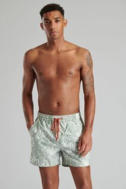 South Beach Strukturierte Badeshorts Mit Streifen, Rost