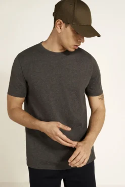 Moss Meliertes T-Shirt Mit Rundhalsausschnitt