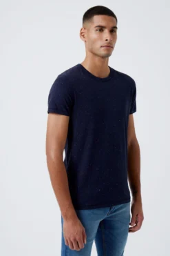French Connection Dark Navy Neppy Speckled T-Shirt
