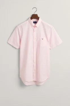 Gant Kurzärmeliges, Kariertes Hemd In Regular Fit, Pink