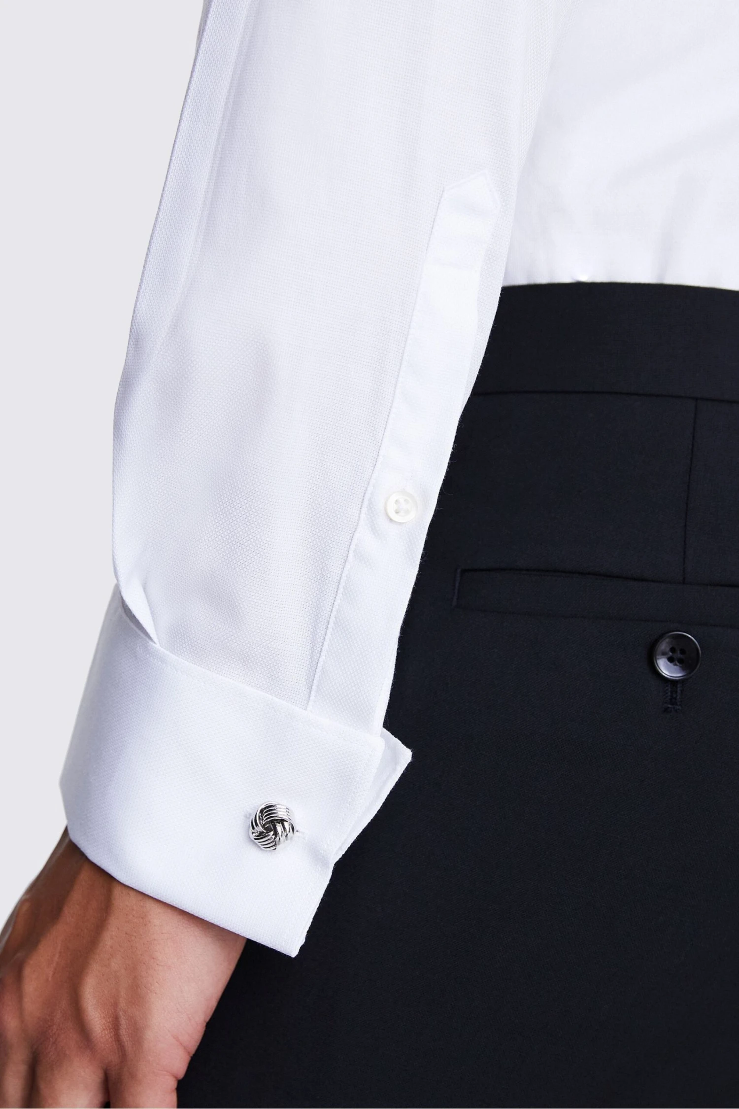 MossLondon Gepunktetes Stretch-Hemd In Slim Fit, Weiss 3 MossLondon Gepunktetes Stretch-Hemd In Slim Fit, Weiss – Bild 3