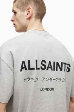 All Saints Grey Underground Short Sleeve Crew Neck T-Shirt -Nike || Ted Baker Shop T77600s6 scaled