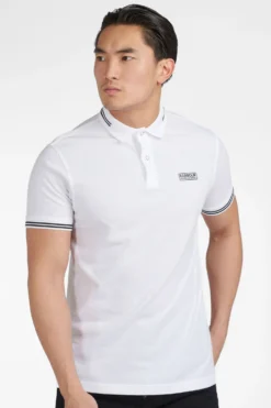 Barbour International Barbour® International Essential Polo-Shirt Mit Zierstreifen, Weiß