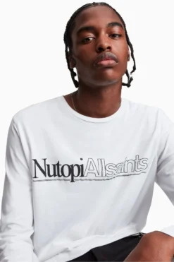 All Saints Topia Langärmeliges Top Mit Rundhalsausschnitt, Weiß -Nike || Ted Baker Shop U14049s5 scaled