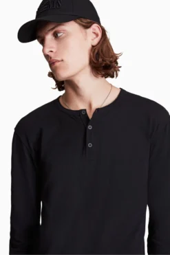 All Saints Figure Langärmeliges Henley-Shirt, Schwarz -Nike || Ted Baker Shop U14052s5 scaled