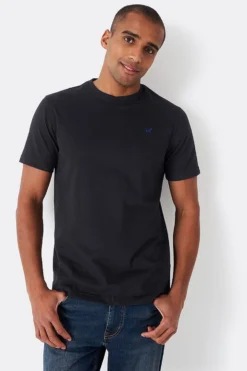 Crew Clothing Company Herren Klassisches T-Shirt Mit Rundhalsausschnitt, Schwarz