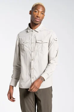 Craghoppers Nosilife Adventure Langärmeliges Hemd, Steingrau