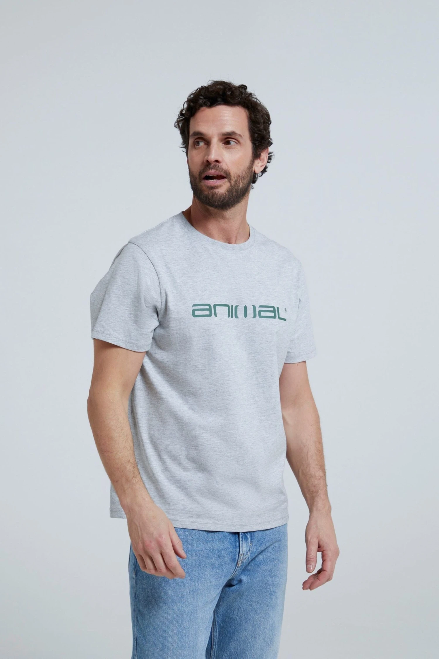 Animal Herren Classico T-Shirt Aus Bio-Baumwolle, Grau 1 Animal Herren Classico T-Shirt Aus Bio-Baumwolle, Grau