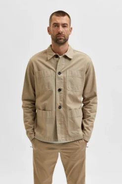 Selected Homme Tony Weite Hemdjacke, Grau