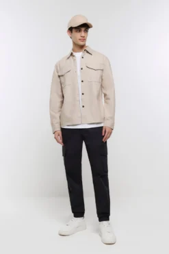 River Island Hemdjacke Mit Zwei Taschen, Steingrau -Nike || Ted Baker Shop U58449s3 scaled