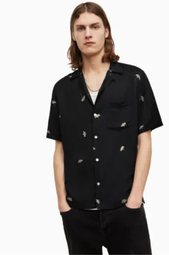 Allsaints Hemd Mit Gänseblümchenmuster, Schwarz