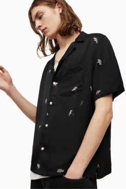 Allsaints Hemd Mit Gänseblümchenmuster, Schwarz -Nike || Ted Baker Shop U66435s4 scaled