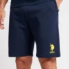U.S. Polo Assn. Mens Navy Blazer Yellow DHM Player 3 LB Sweat Shorts