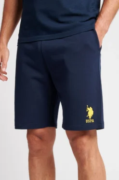 U.S. Polo Assn. Mens Navy Blazer Yellow DHM Player 3 LB Sweat Shorts