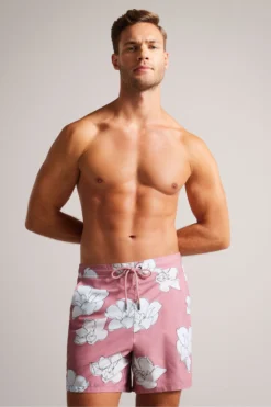 Ted Baker Ampbell Badeshorts Mit Floralem Print, Pink