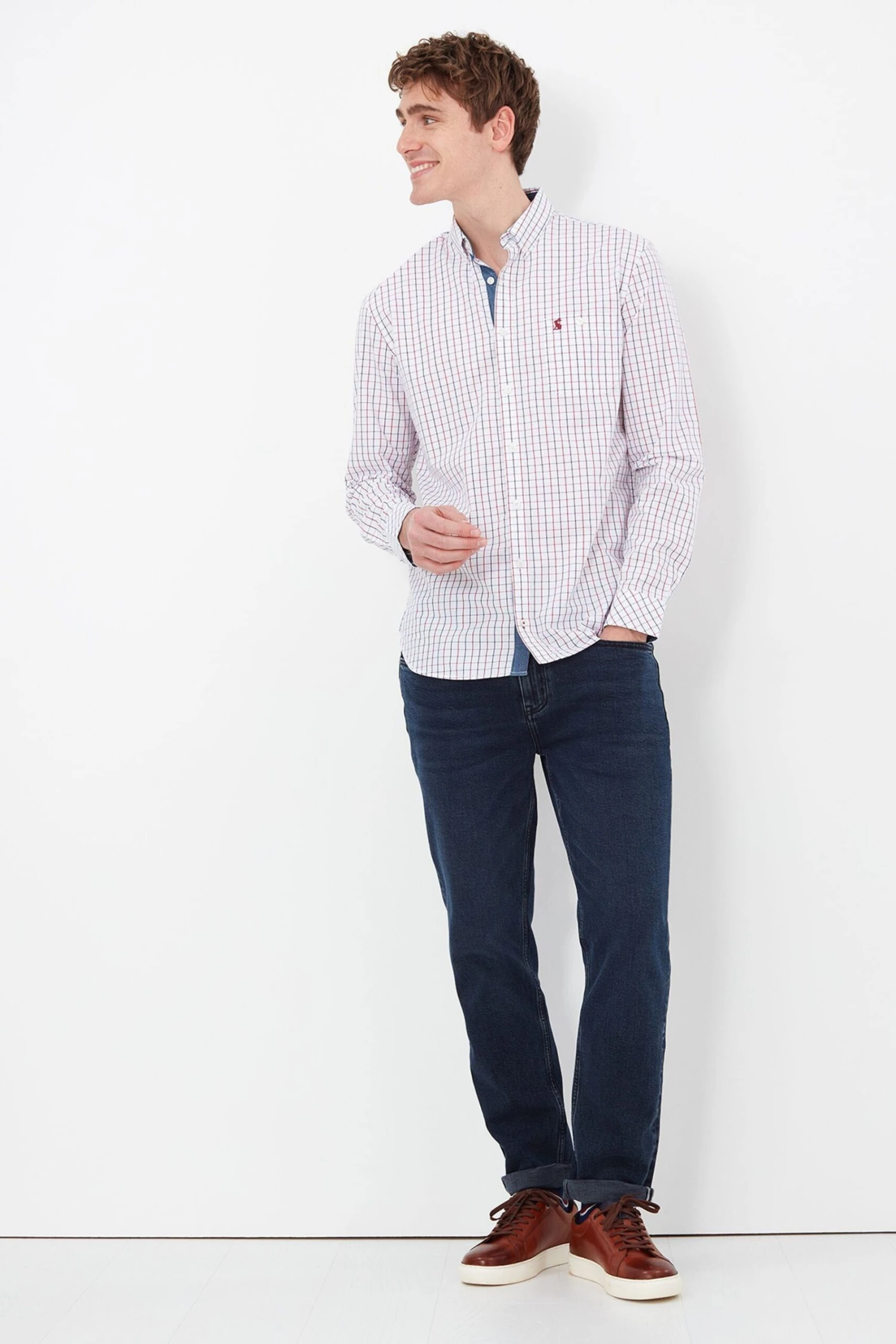 Joules Abbott Langärmeliges, Gepeachtes Popeline-Hemd In Classic Fit, Rot 3 Joules Abbott Langärmeliges, Gepeachtes Popeline-Hemd In Classic Fit, Rot – Bild 3